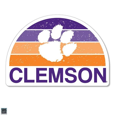 Clemson 3.25 Inch Gradient Half Moon Rugged Sticker Decal