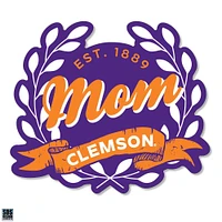 Clemson 3.25 Inch Mom Leaves Rugged Sticker Decal
