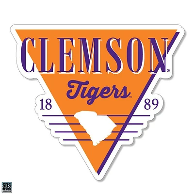 Clemson 3.25 Inch Retro Triangle Rugged Sticker Decal