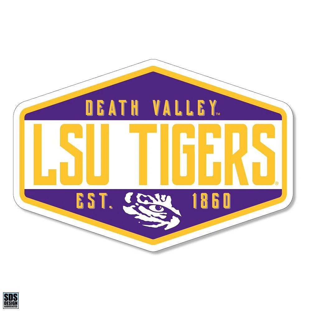 LSU 3.25 Inch Hexagon Badge Rugged Sticker Decal