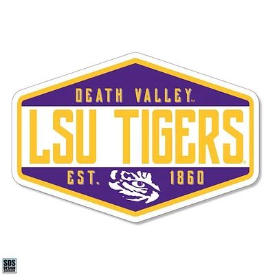 LSU 3.25 Inch Hexagon Badge Rugged Sticker Decal
