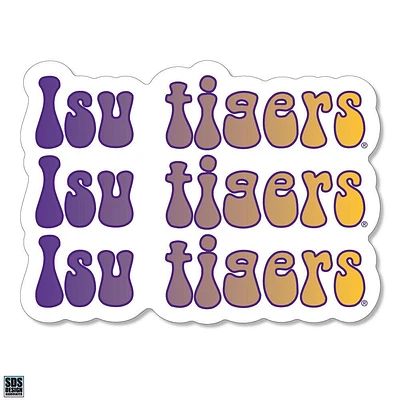 LSU 3.25 Inch Retro Fade Rugged Sticker Decal