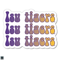 LSU 3.25 Inch Retro Fade Rugged Sticker Decal