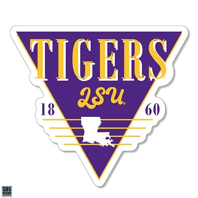 LSU 3.25 Inch Retro Triangle Rugged Sticker Decal