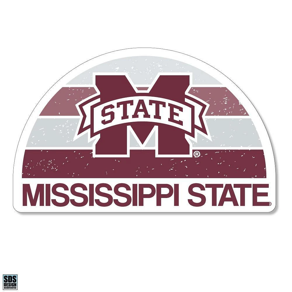 Mississippi State 3.25 Inch Gradient Half Moon Rugged Sticker Decal