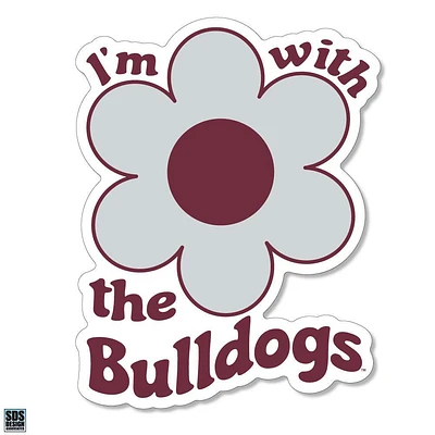 Mississippi State 3.25 Inch I'm with Flower Rugged Sticker Decal