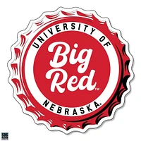 Nebraska 3.25 Inch Bottle Cap Rugged Sticker Decal