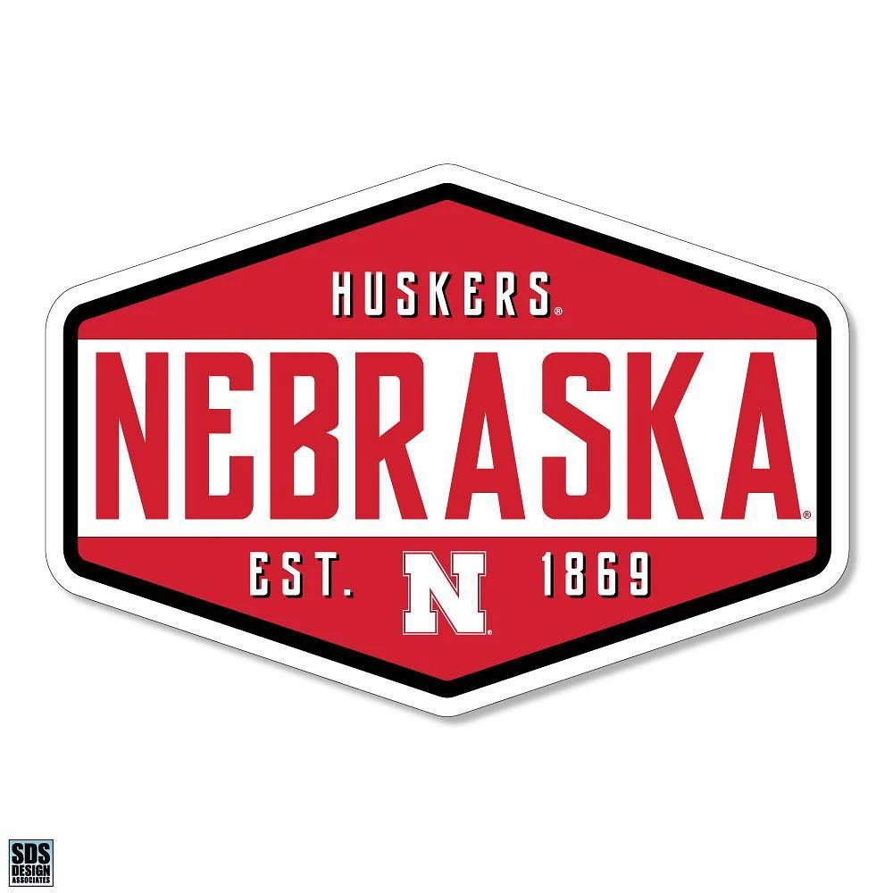 Nebraska 3.25 Inch Hexagon Badge Rugged Sticker Decal