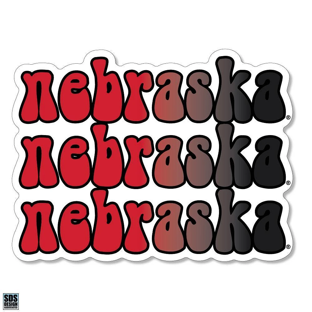 Nebraska 3.25 Inch Retro Fade Rugged Sticker Decal