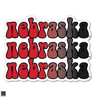 Nebraska 3.25 Inch Retro Fade Rugged Sticker Decal