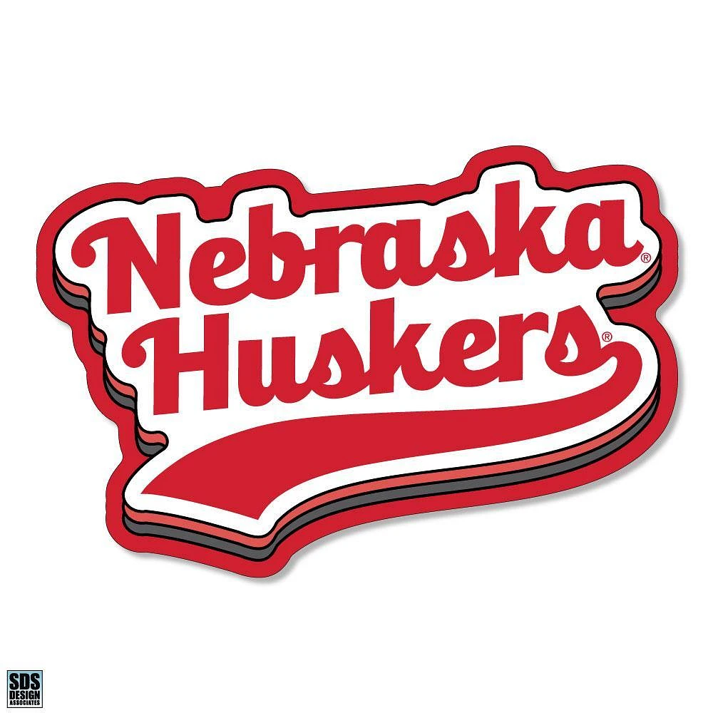 Nebraska 3.25 Inch Retro Stack Rugged Sticker Decal