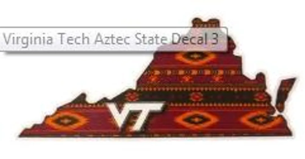  Virginia Tech Aztec State Decal (3 Inch)