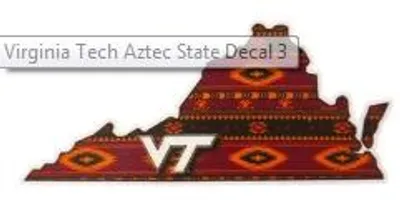  Virginia Tech Aztec State Decal (3 Inch)