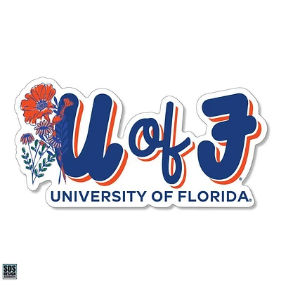 Florida 3.25 Inch Flowers Script Rugged Sticker Decal