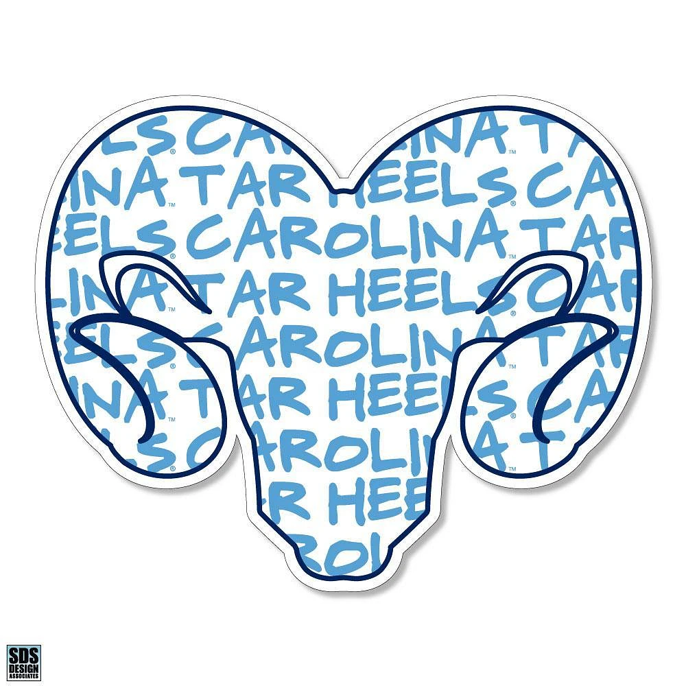 Carolina 3.25 Inch Text Fill Ram Rugged Sticker Decal