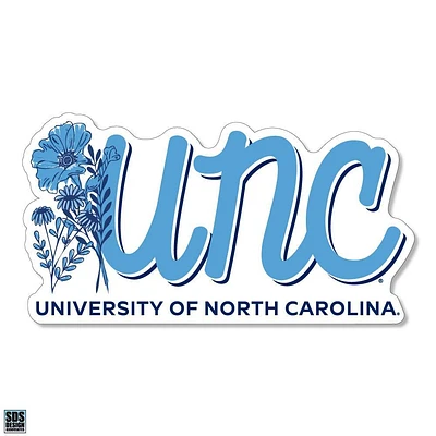 Carolina 3.25 Inch Flowers Script Rugged Sticker Decal