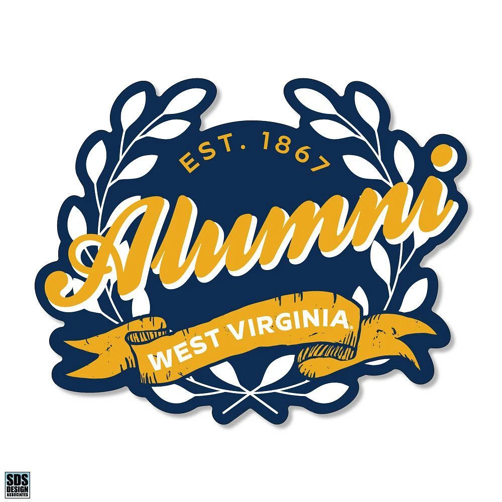 West Virginia 3.25 Inch Alumni Leaves Rugged Sticker Decal