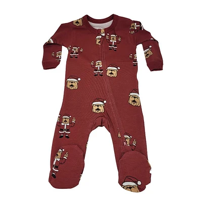 Mississippi State Bully Claus Infant Zip Sleeper