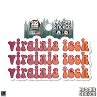 Virginia Tech 3.25 Inch Retro Fade Rugged Sticker Decal