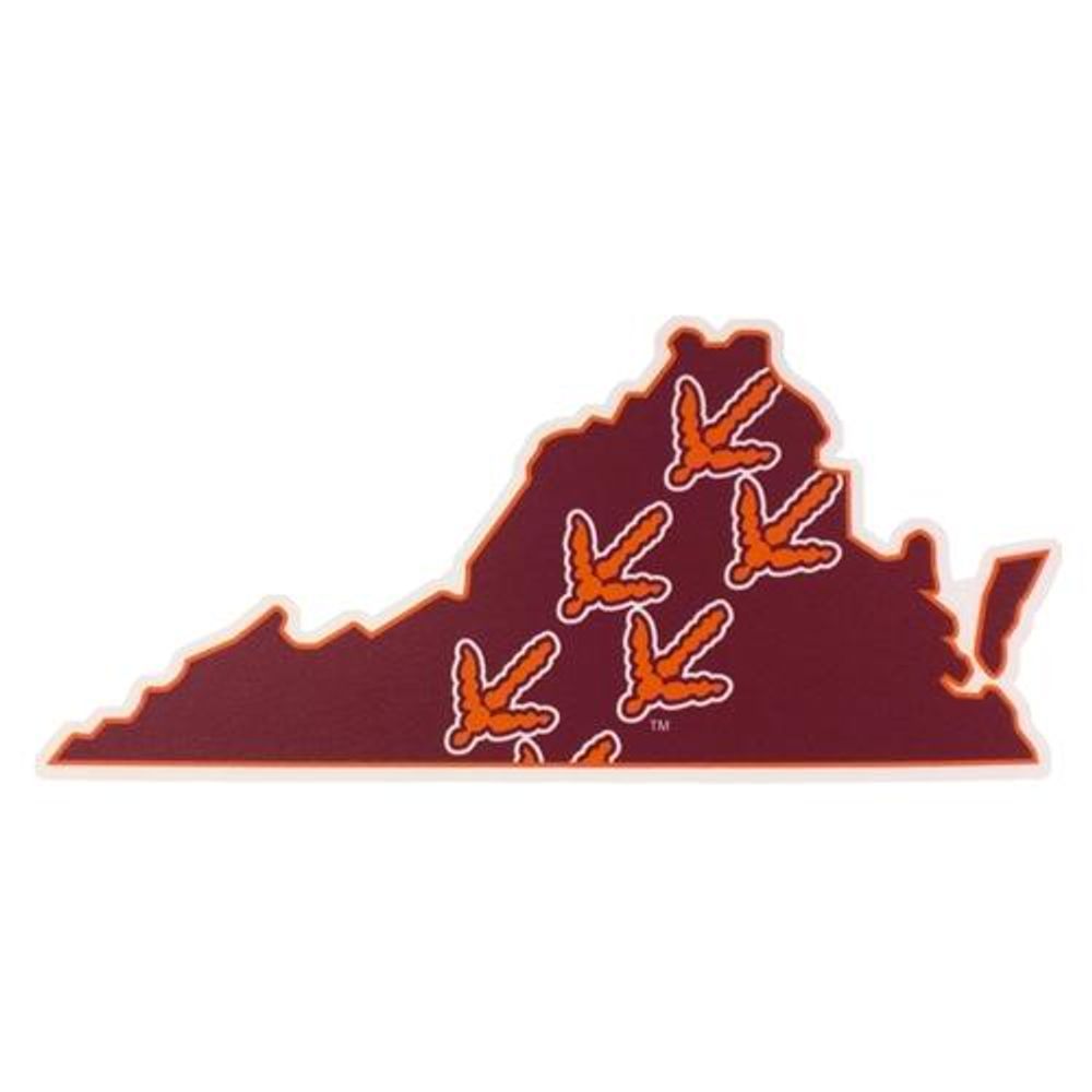  Virginia Tech Track State Decal (6 Inch)