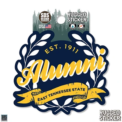 ETSU 3.25 Inch Alumni Leaves Rugged Sticker Decal