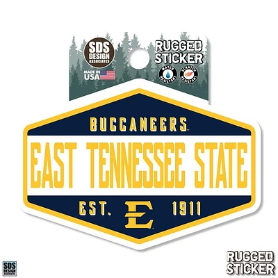 ETSU 3.25 Inch Hexagon Badge Rugged Sticker Decal