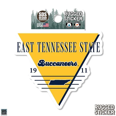 ETSU 3.25 Inch Retro Triangle Rugged Sticker Decal