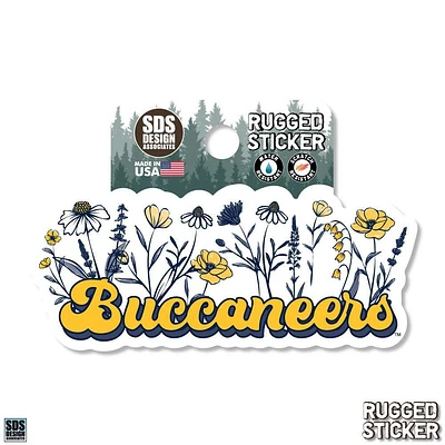 ETSU 3.25 Inch Wildflowers Script Rugged Sticker Decal