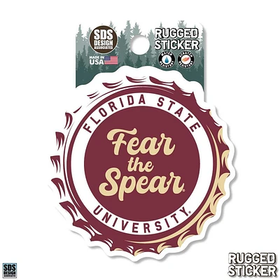 Florida State 3.25 Inch Bottle Cap Rugged Sticker Decal