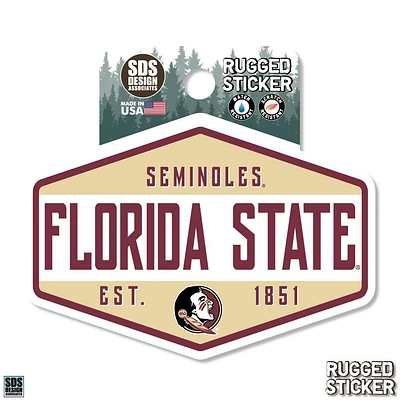 Florida State 3.25 Inch Hexagon Badge Rugged Sticker Decal