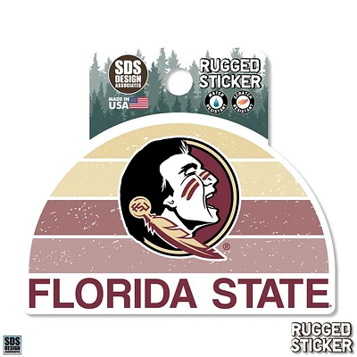 Florida State 3.25 Inch Gradient Half Moon Rugged Sticker Decal