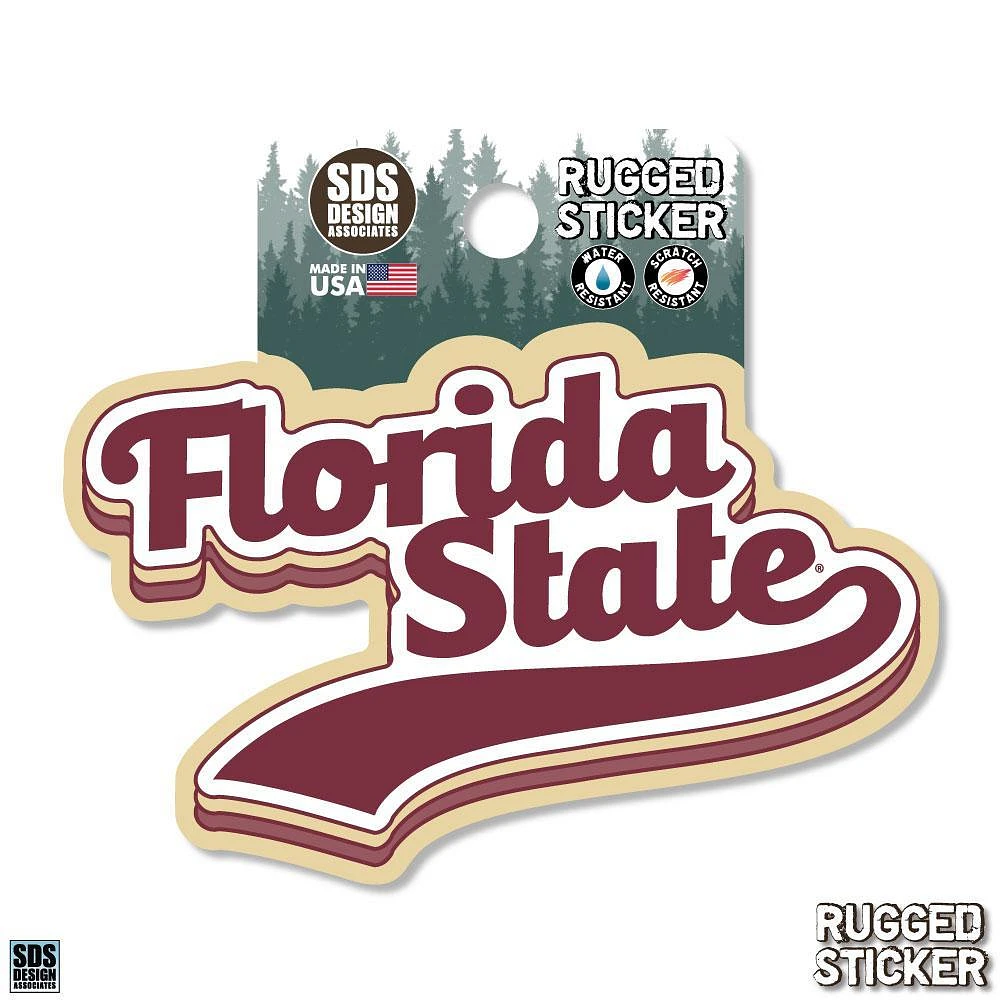 Florida State 3.25 Inch Retro Stack Rugged Sticker Decal