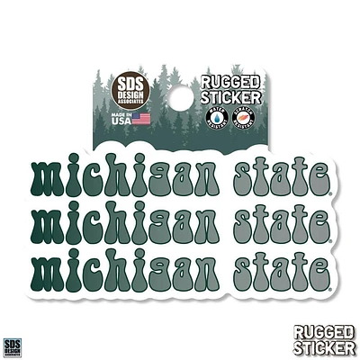 Michigan State 3.25 Inch Retro Fade Rugged Sticker Decal