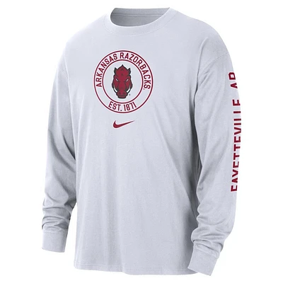 Arkansas Nike Cotton Max90 Heritage Long Sleeve Tee