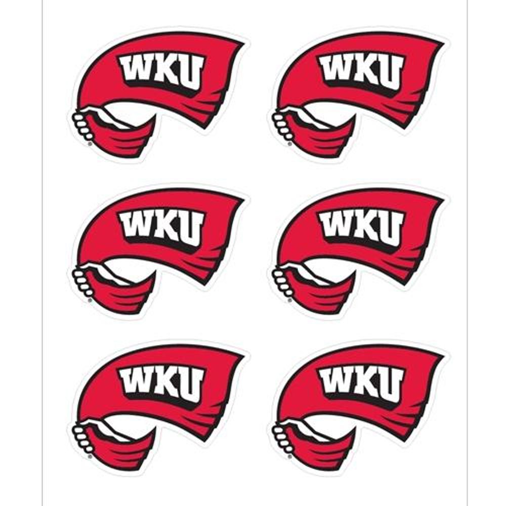  Western Kentucky Decals Red Towel Logo 6- Pack (1 )