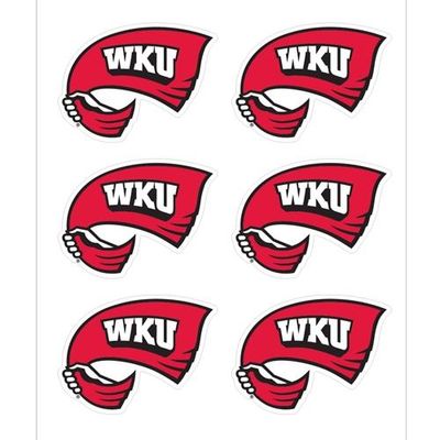  Western Kentucky Decals Red Towel Logo 6- Pack (1 )