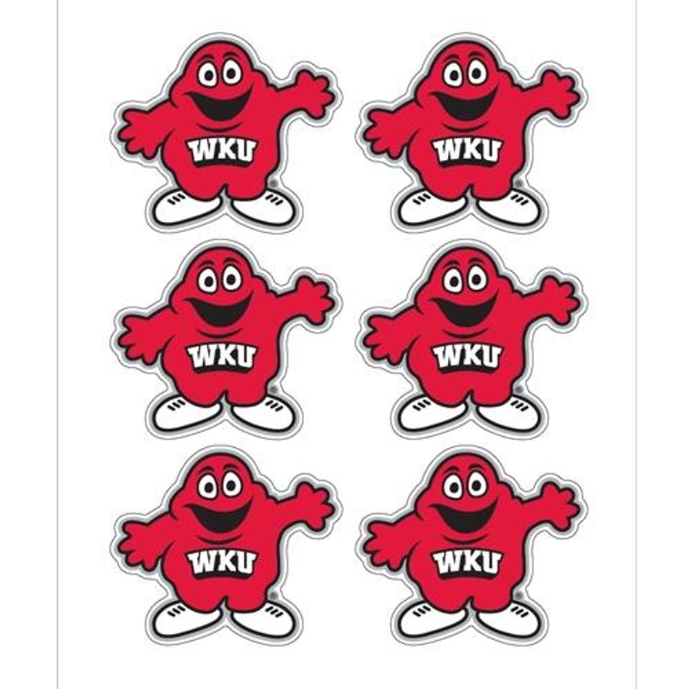  Western Kentucky Decals Big Red Logo 6- Pack (1 )