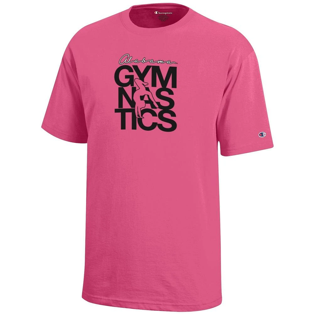 Alabama Champion YOUTH Pink Gymnastics Stack Tee