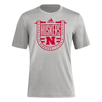 Nebraska Adidas Banner Crest Blend Tee