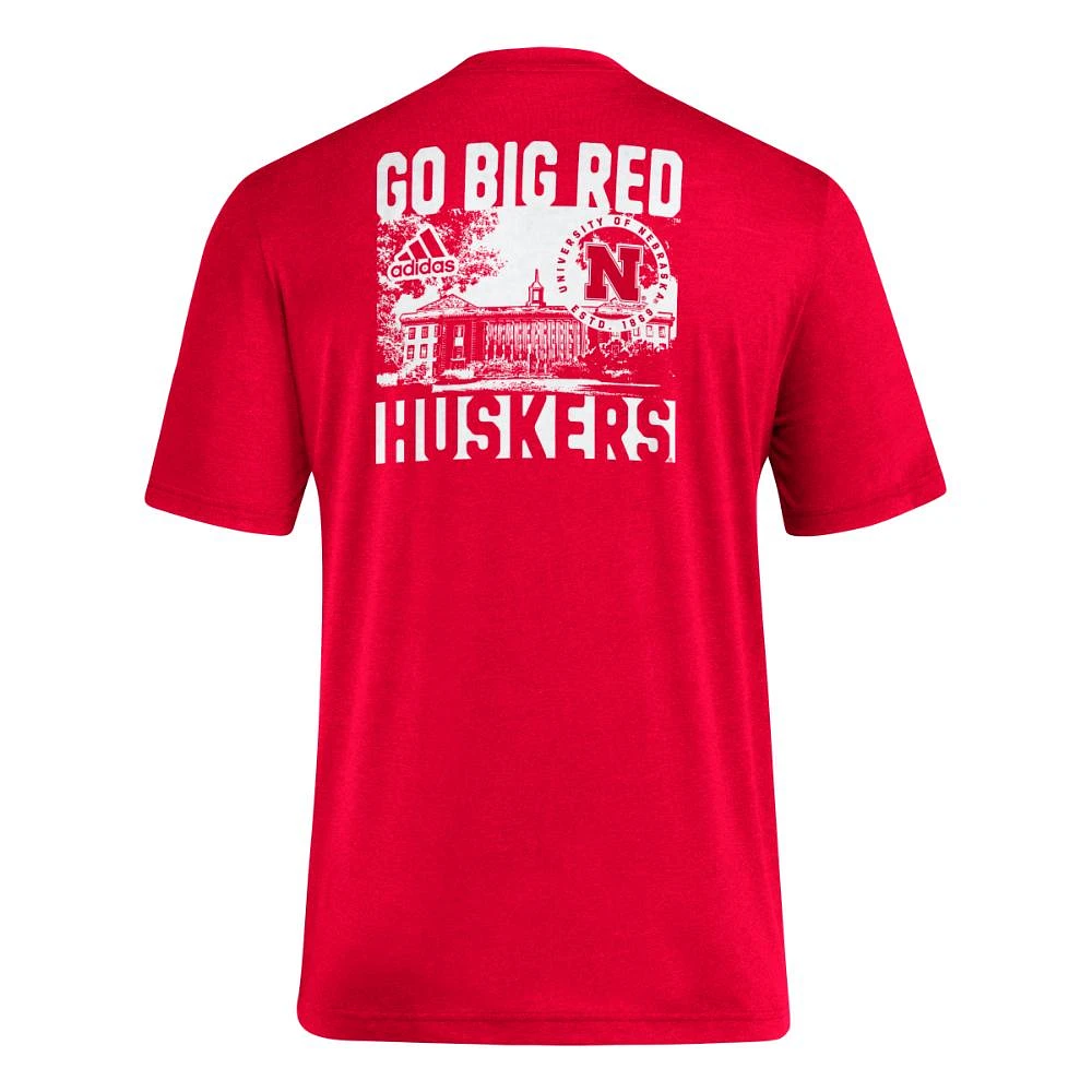 Nebraska Adidas Home Stack Blend Tee