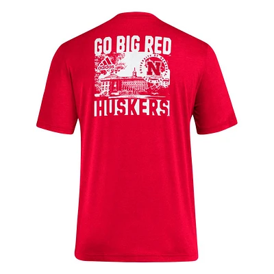 Nebraska Adidas Home Stack Blend Tee