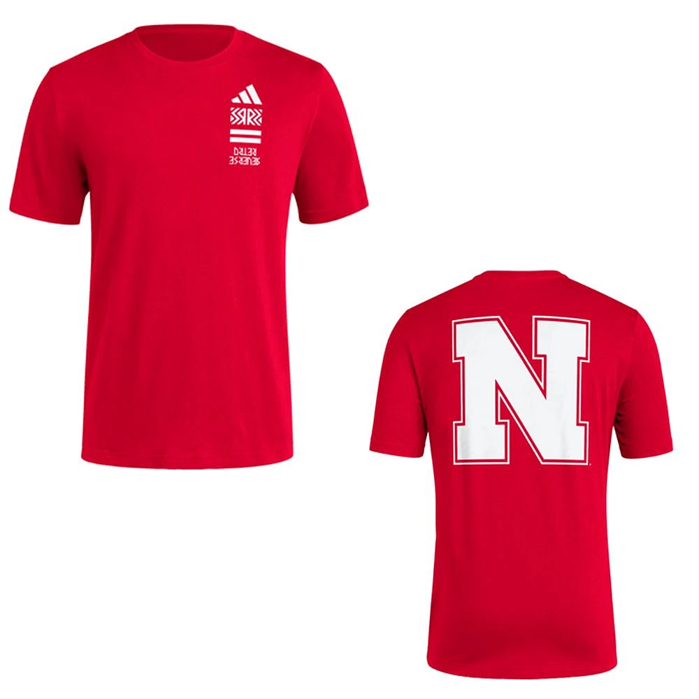 Nebraska Adidas Reverse Retro Fresh Tee