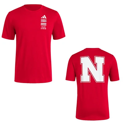 Nebraska Adidas Reverse Retro Fresh Tee