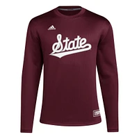 Mississippi State Adidas Reverse Retro Icon Fleece Crew