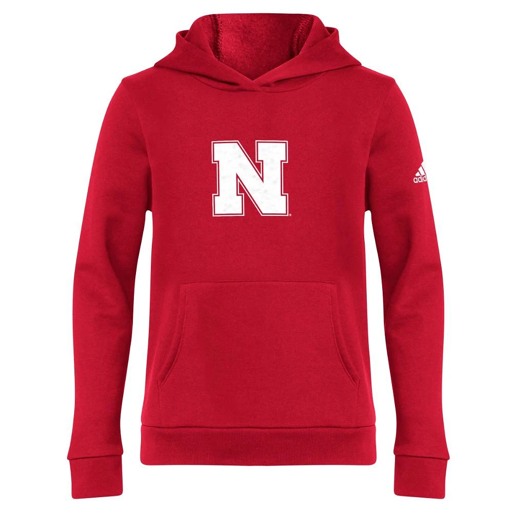 Nebraska Adidas YOUTH Locker Logo Fleece Hoodie