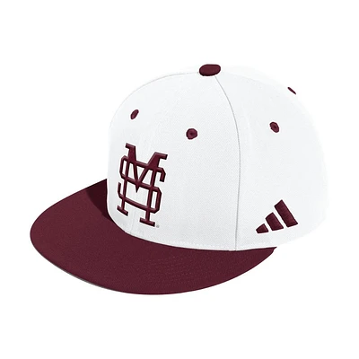 Mississippi State Adidas Flatbill Baseball Fitted Hat