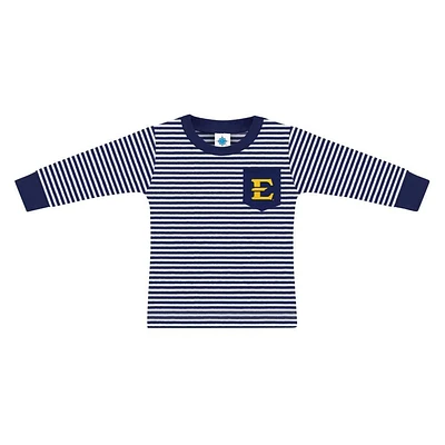 ETSU Toddler Striped Long Sleeve Pocket Tee