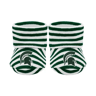 Michigan State Infant Striped Booties