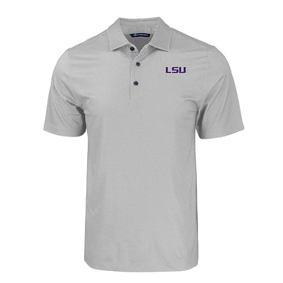 LSU Cutter & Buck Tonal Geo Print Polo