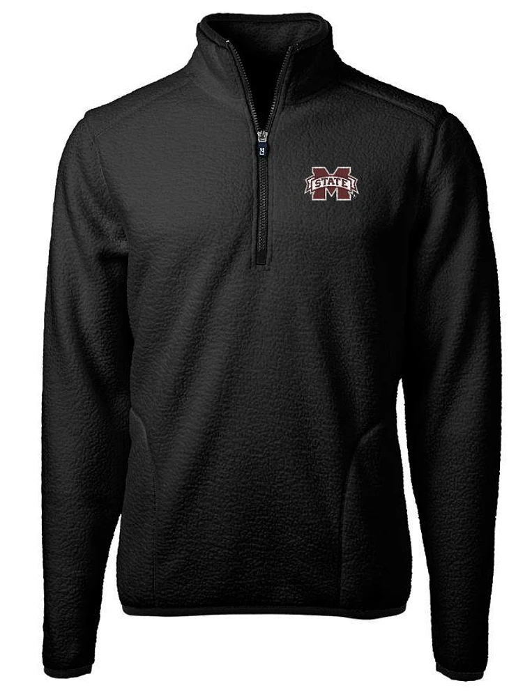 Mississippi State Cutter & Buck Big Tall Men's Cascade Sherpa Fleece 1/4 Zip Pullover